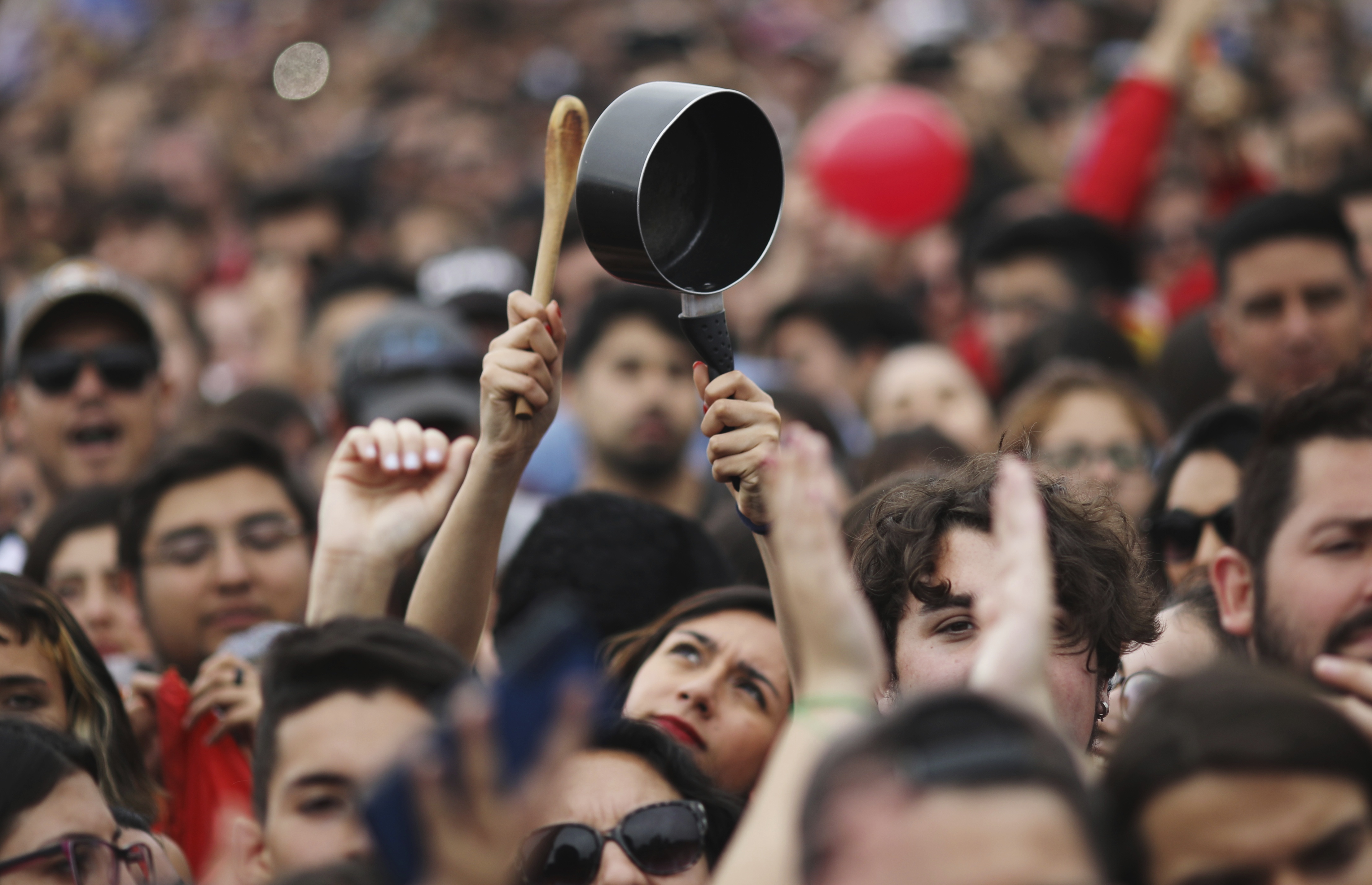 Protestierende in Chile 