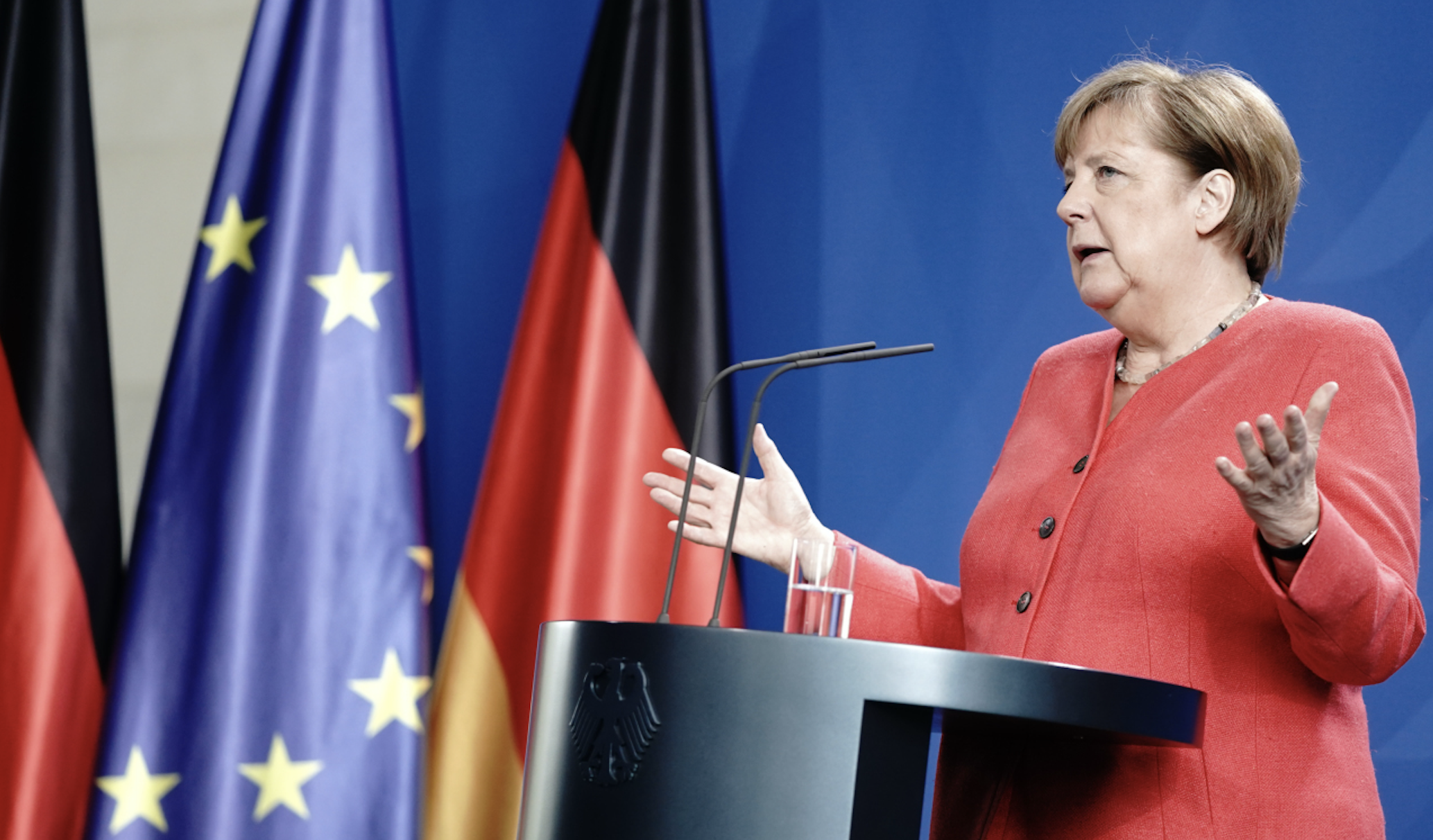 Bundeskanzlerin Angela Merkel gibt im Kanzleramt eine Pressekonferenz