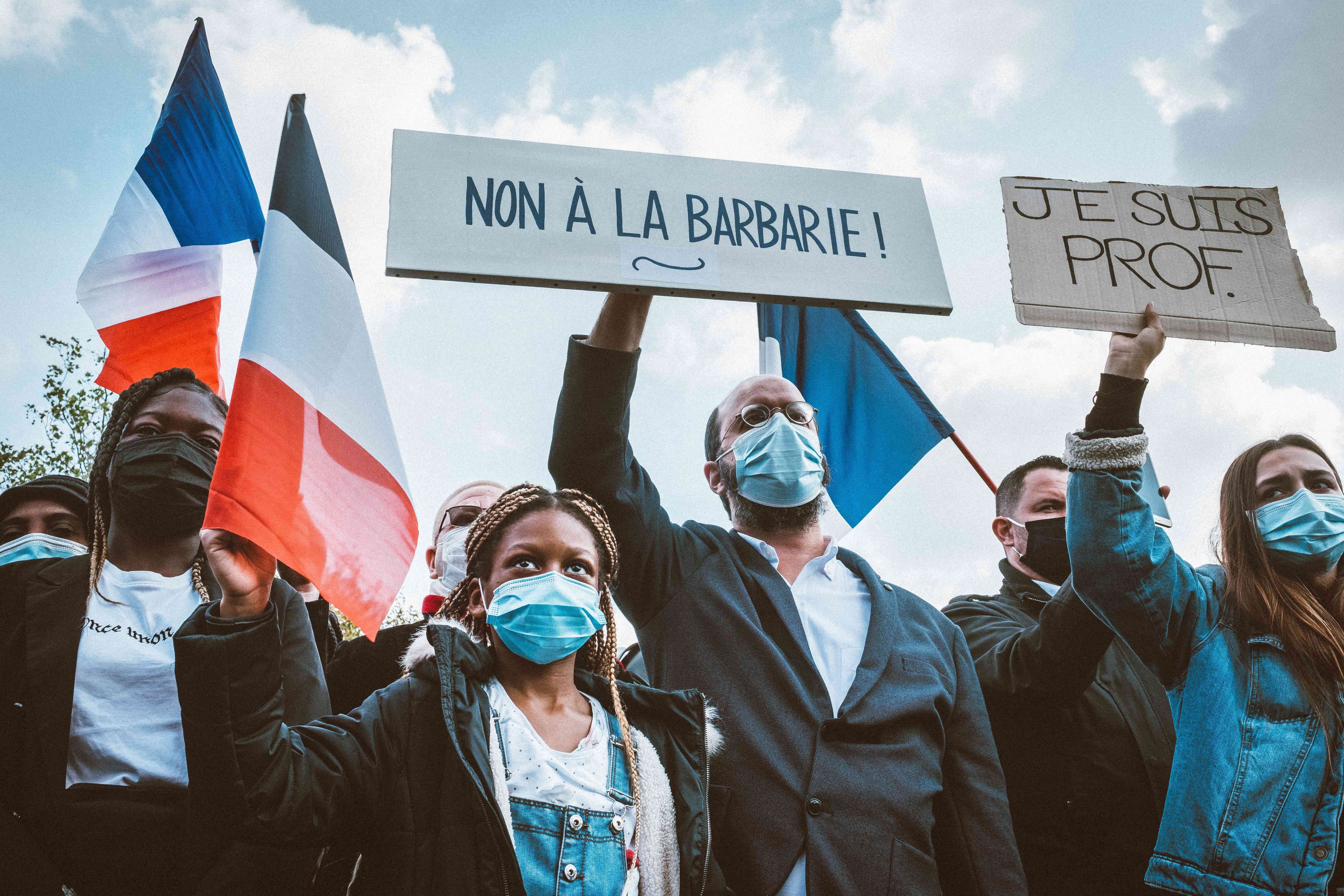 Proteste gegen islamistische Gewalt in Paris.