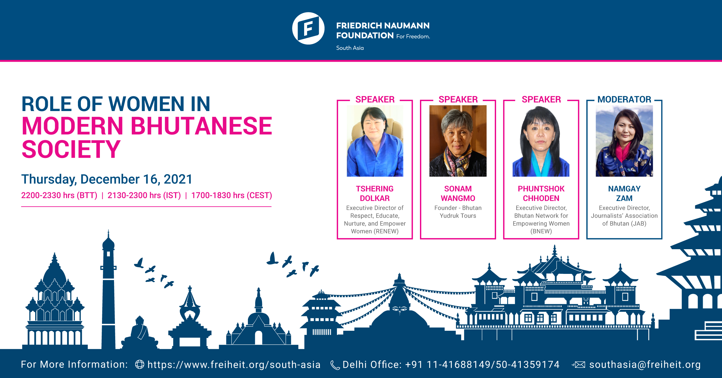 Event Poster Role of Women in Bhutanese Society