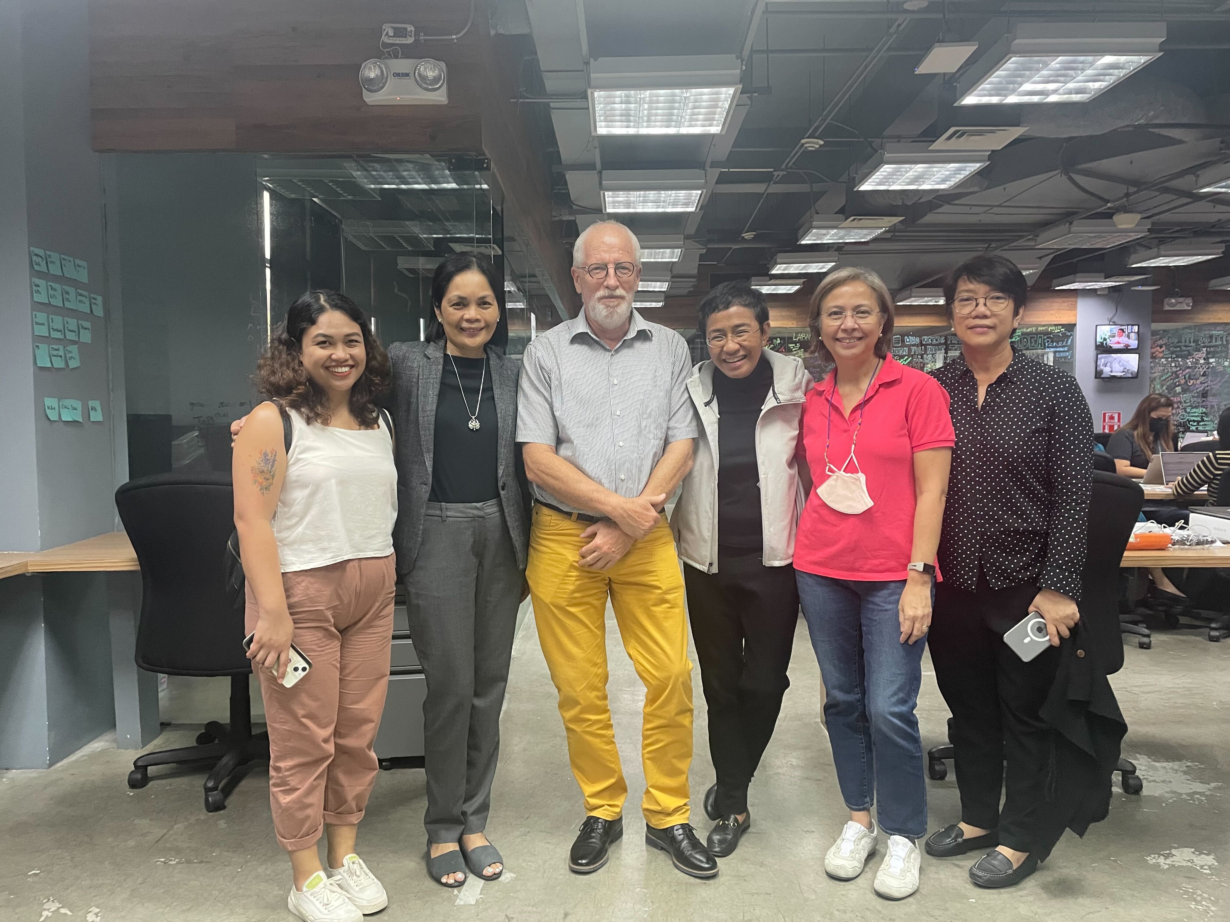 Dr. Rainer Adam of the Friedrich Naumann Foundation with Maria Ressa & Rappler