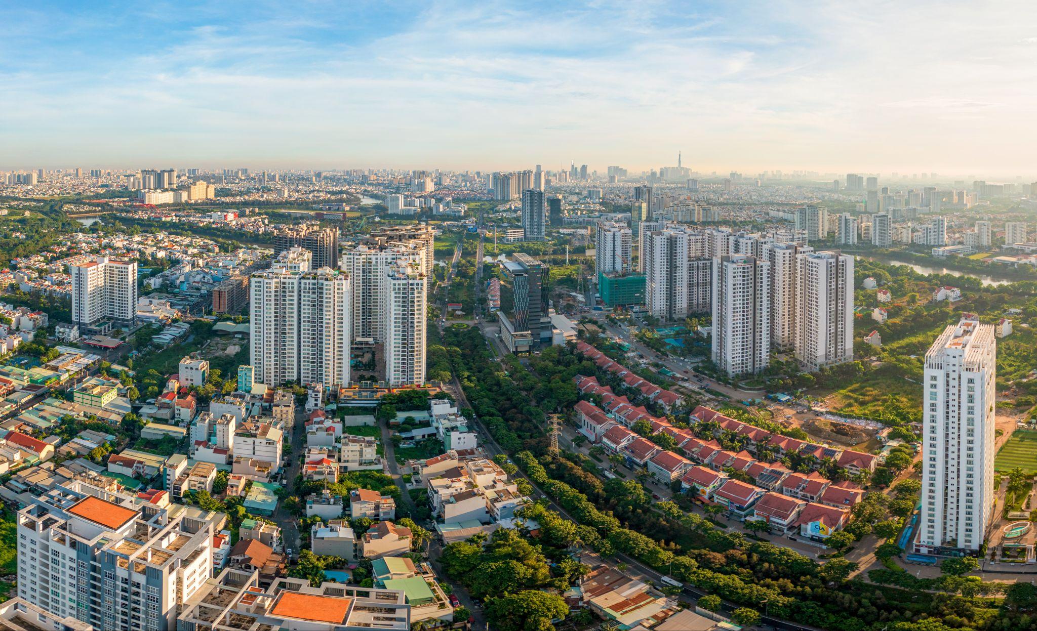 A bird's eye view of a property project in Vietnam