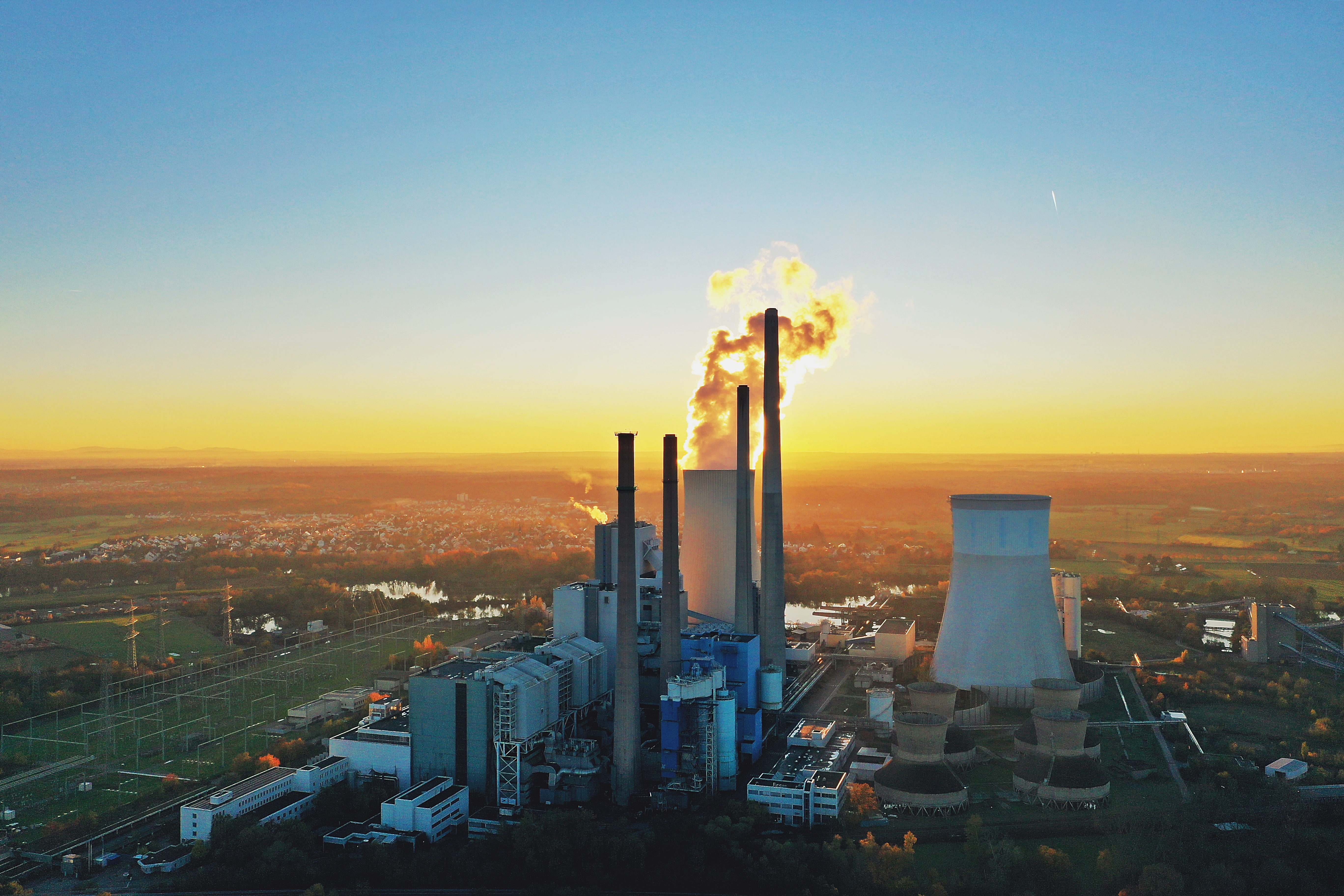 Kohle- und Gaskraftwerk Staudinger am Main in der Nähe von Hanau