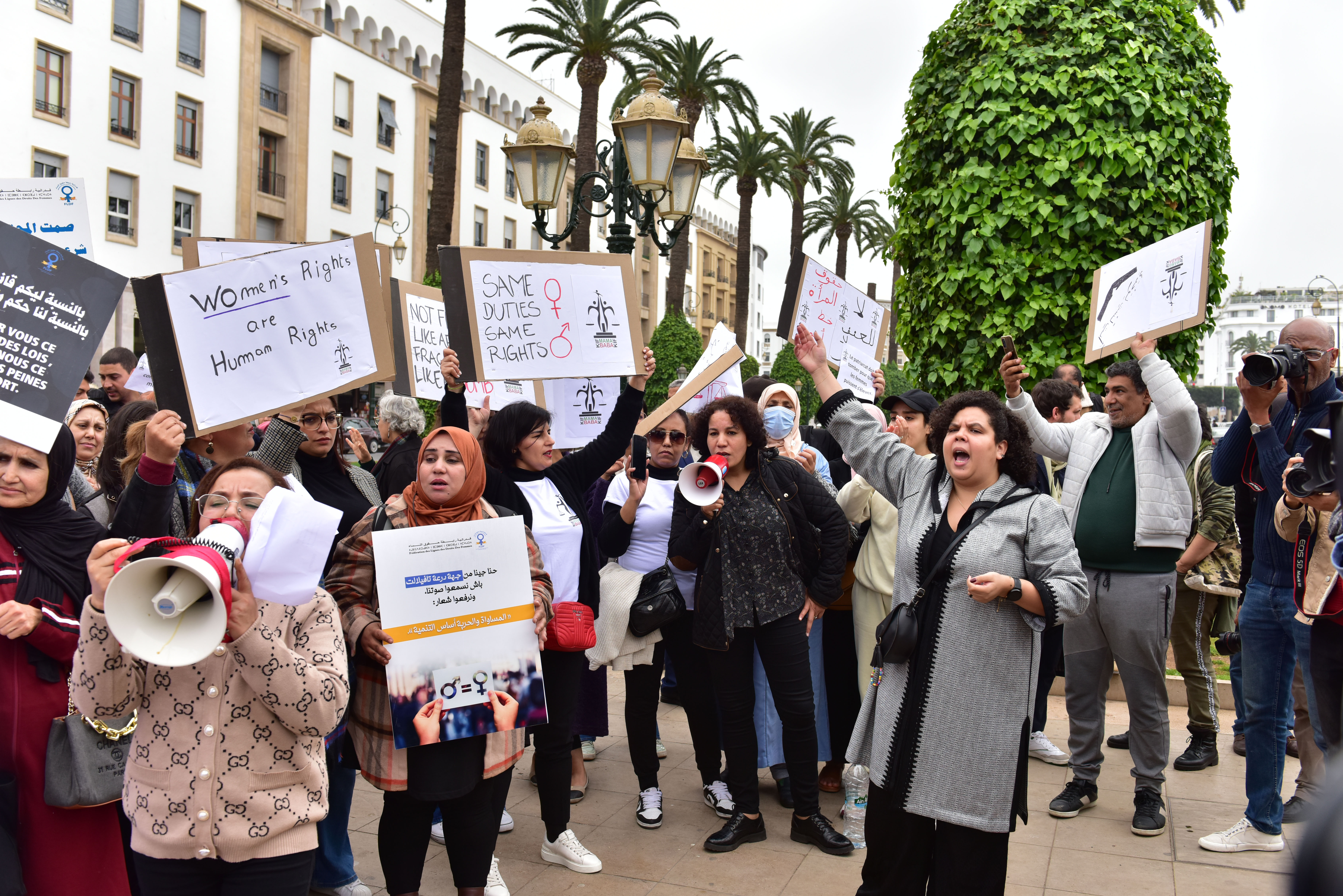 Women gather to mark the International Women's Day in Rabat, Morocco