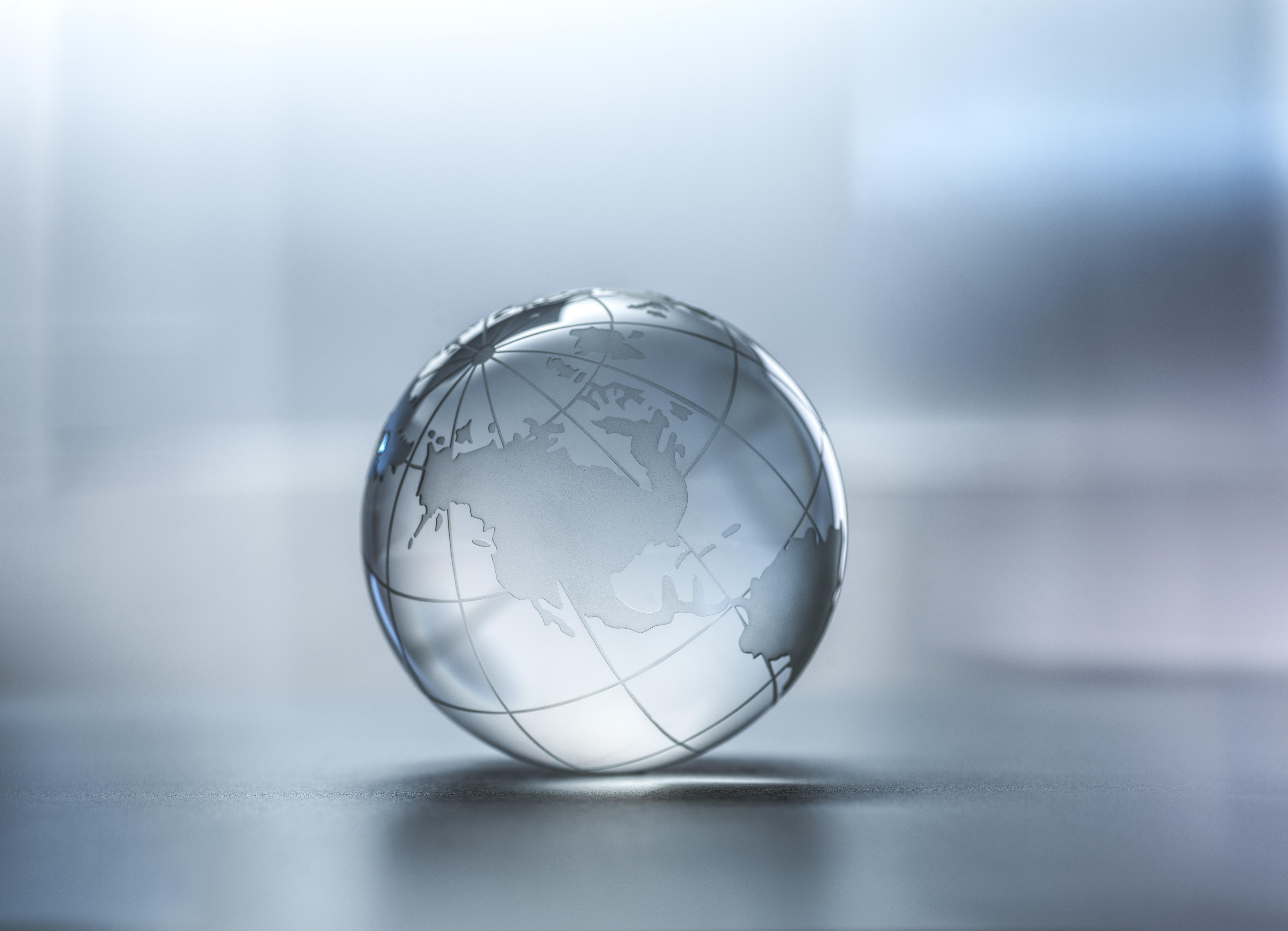 Glass sphere of planet Earth