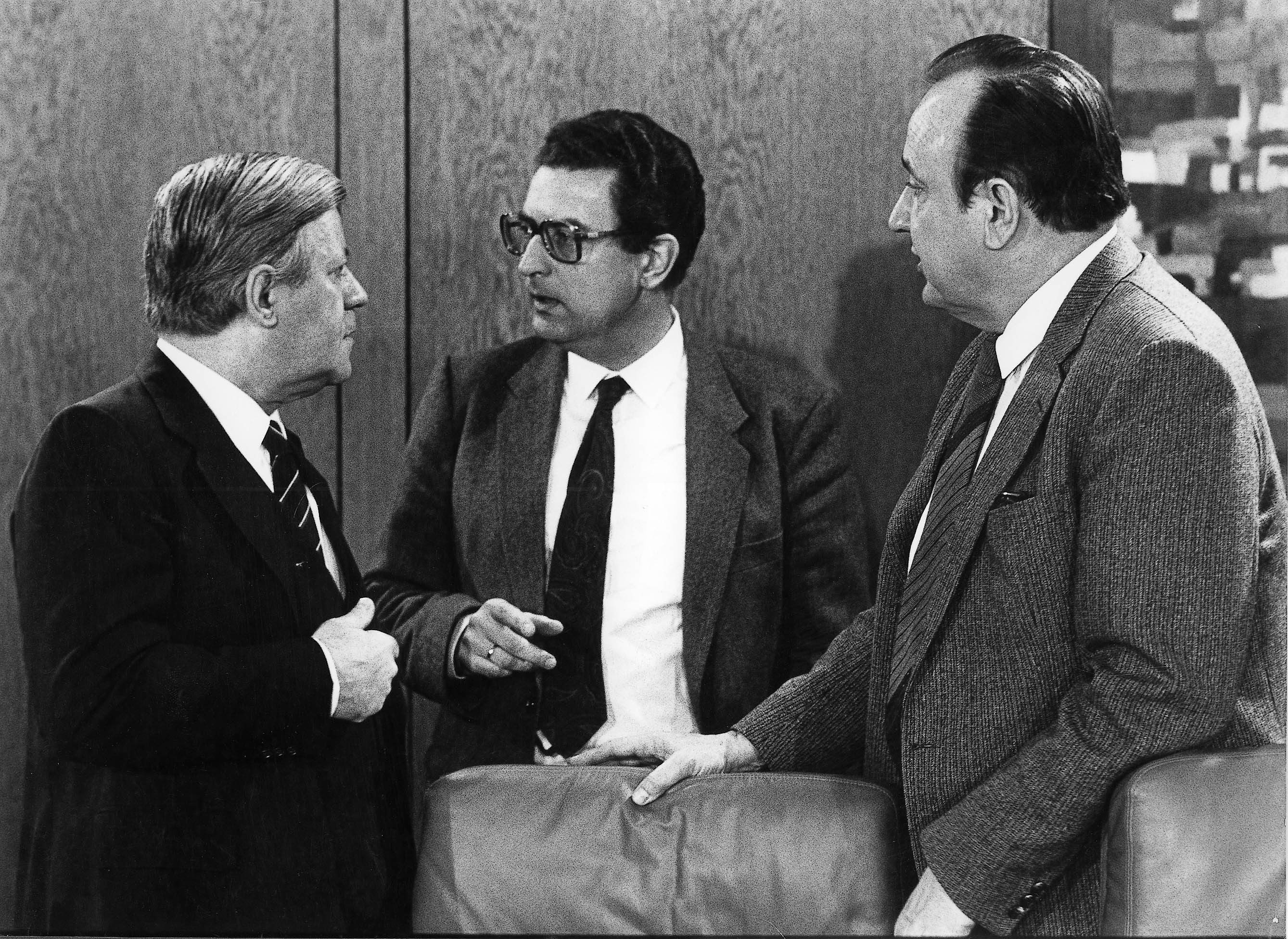 Helmut Schmidt, Gerhart Baum und Hans-Dietrich Genscher