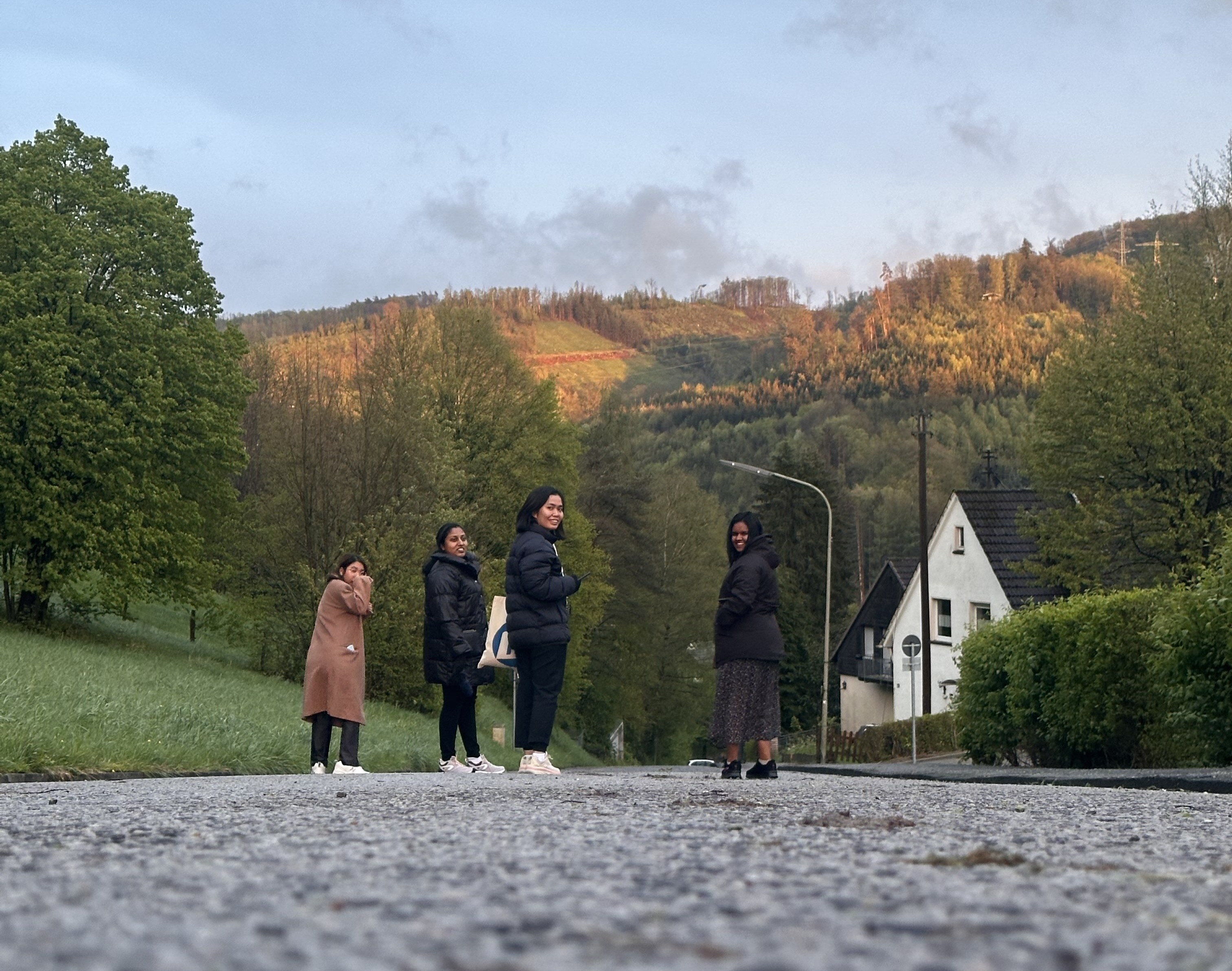 The Author and other IAF participants walking around Theodor Heuss Academy