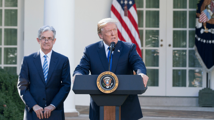  Donald Trump und Jerome Powell im Weißen Haus (2017).