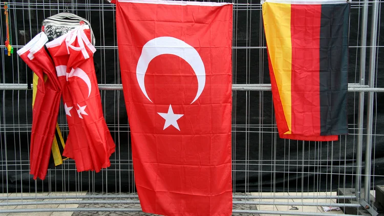 German and Turkish Flags Together