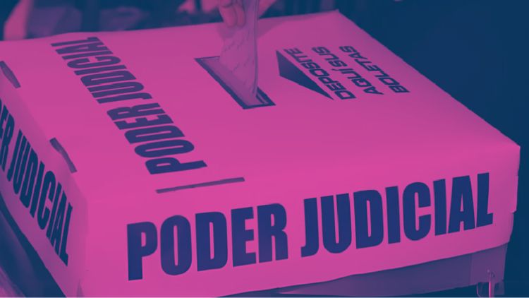 Ballot placed in ballotbox with the text "Judiciary power"