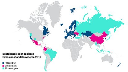 Übersicht über weltweite Emissionshandelssysteme