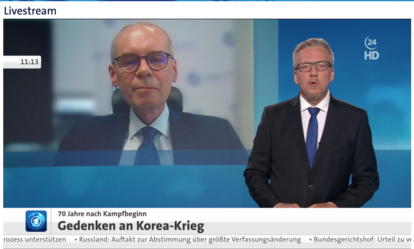 Am 25. Juni 1950 begann der Koreakrieg. Anlässlich des Gedenktages sprach Christian Taaks heute live im Interview in der Tagesschau.  Hier ein kleiner Ausschnitt aus der Video: