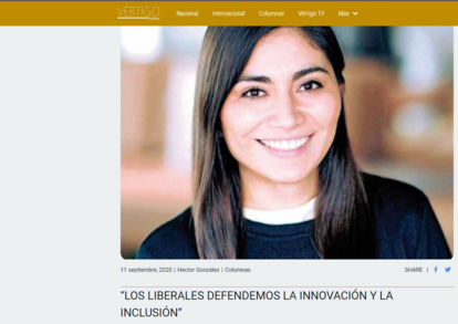 Screenshot de la nota de María José Salcedo en Vértigo político