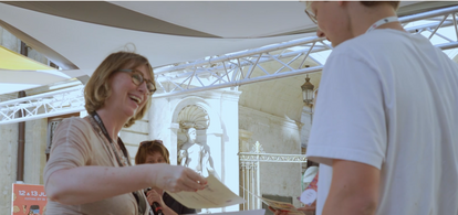 German Consul Christiane Rump congratulating the finalists