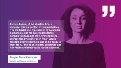 Women leading protests documentary film: Maryna Rusia Shukiurava quote