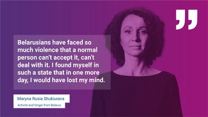 Women leading protests documentary film: Maryna Rusia Shukiurava quote