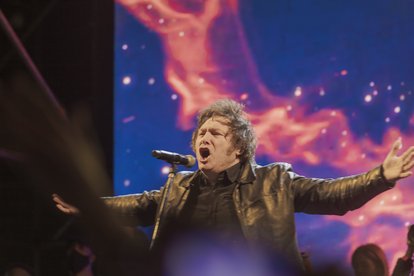 Javier Milei bei der Abschlussrede seines Wahlkampfs