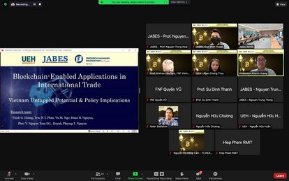 Online scholar participants listen to MSc. Hoàng Gia Thịnh’s presentation