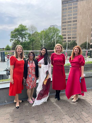 Participants in matching colors