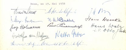 Unterschriften aus der Gründungsurkunde der Stiftung