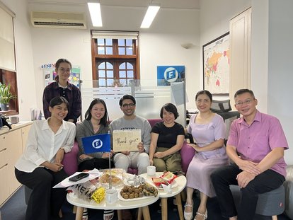 Bugra Kilinc says goodbye with colleagues at FNF Vietnam