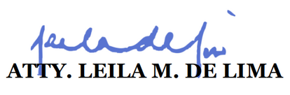 Unterschrift Leila de Lima