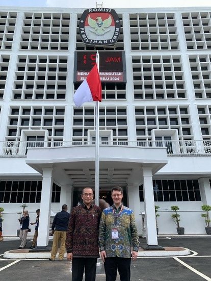 Dr. Stefan Diederich with Chairman of KPU, Hasyim Asy'ari