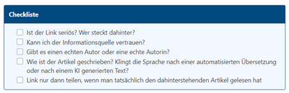 Checkliste