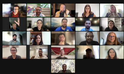 Philip Golingai (second row, leftmost) on an online preparation meeting before the seminar.