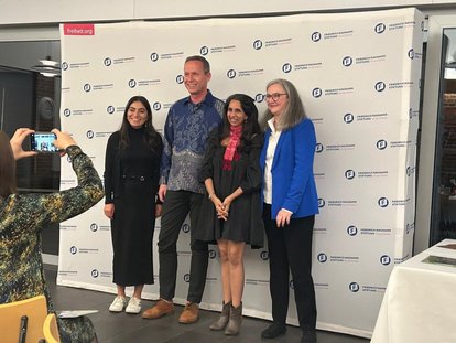 The amazing facilitators (left to right) María José, Rainer Heufers, and Jyoti Sachavirawong, alongside IAF Director Bettina Solinger | October 2024, IAF Gummersbach