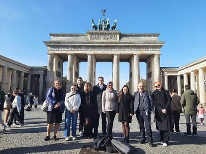 Moldauische Journalistengruppe zum Mediendialogprogramm in Berlin Mitte Oktober 2024.