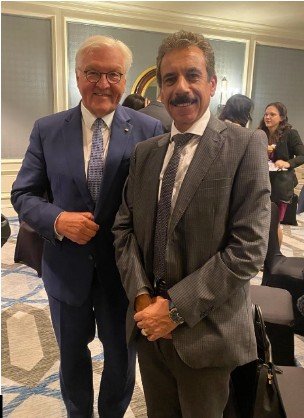 Hani Abdel-Malak and German President Frank-Walter Steinmeier in Cairo in 2024