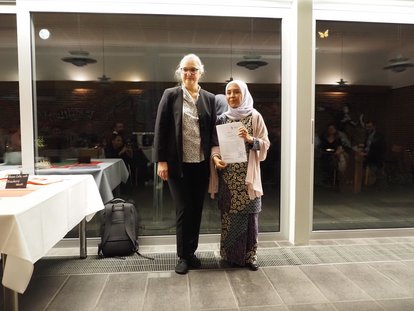 Sri Murniati with Bettina Solinger, head of the International Exchange and Training (IAF) department, in Gummersbach.