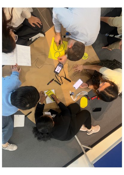 Participants drawing Global Map