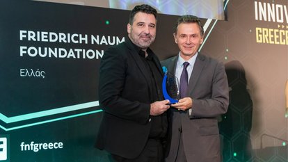 Ο κος Συμεωνίδης από τη Φάρμα Κουκάκη και ο κος Κελέμης από το Ελληνογερμανικό Επιμελητήριο