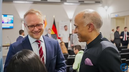 Hon. Indian Ambassador and MdB Michael Kruse Labour Markets in Exchange panel discussion at India Week Hamburg Event  