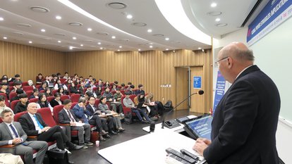 Dr. Klaff giving speech