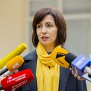 Maia Sandu im Gespräch mit der Presse