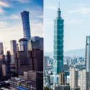 links Peking, rechts Taipeh