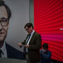 Salvador Illa in der Parteizentrale der katalanischen Sozialisten