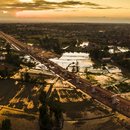 Luftaufnahme der China-Laos-Eisenbahn