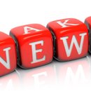 Isolated red letter cubes FAKE NEWS.