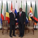 Der russische Präsident Wladimir Putin (links) und der südafrikanische Präsident Cyril Ramaphosa