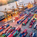 A water port in Vietnam seen from above