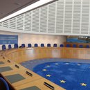 The courtroom in the European Court of Human Rights 