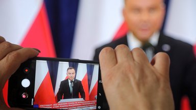 Der polnische Präsident Andrzej Duda bei einer Ansprache zur Bewältigung der Coronavirus-Pandemie.