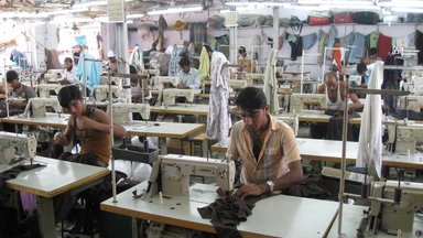 Workers in a textile factory in India