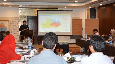 Hassan Ali talking about IoT usage at Water and Sanitation Services Peshawar