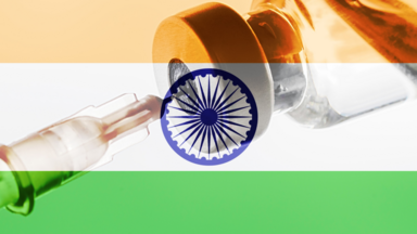 Indian Flag and Vaccine