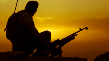 Special force soldier in Afghanistan with weapon 